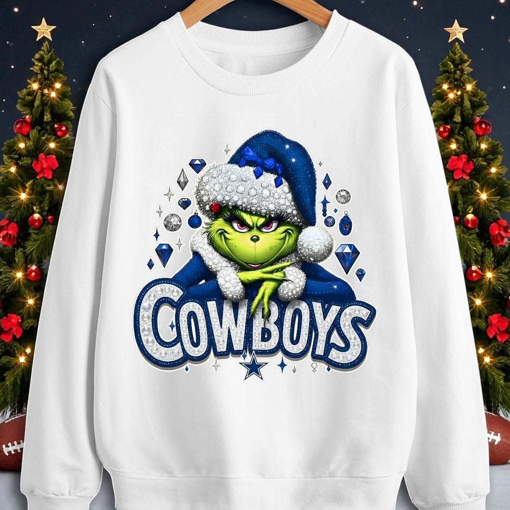 NFL  White Grinch Sweatshirt With Team Colors